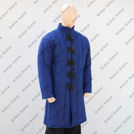 Long Sleeves Gambeson with Leather Front Closing